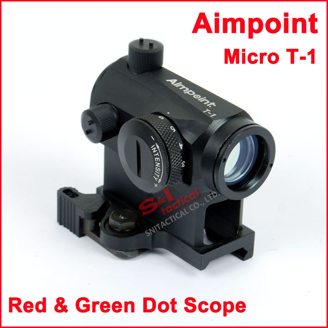 Quick Release Micro T1 1X24 Red&Green Dot Scope Black